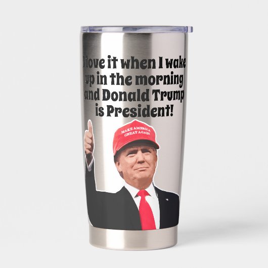 私が目を覚ますと大好きドナルド・トランプは大統領である 保温保冷タンブラー (左面)