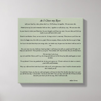 私が目を閉じると キャンバスプリント