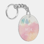 私が目覚めた上で見た何をモノグラム| キーホルダー (正面左)