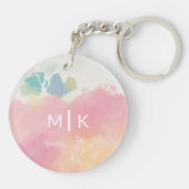 私が目覚めた上で見た何をモノグラム| キーホルダー (裏面)