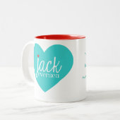 私が知っていた男の子無し! ジャックEverseaのハートのマグ ツートーンマグカップ (正面左)
