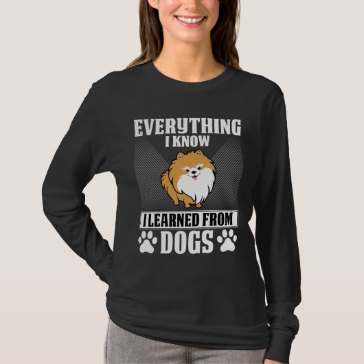 私が知っているすべて学は犬のポメラニア犬 Tシャツ (正面)