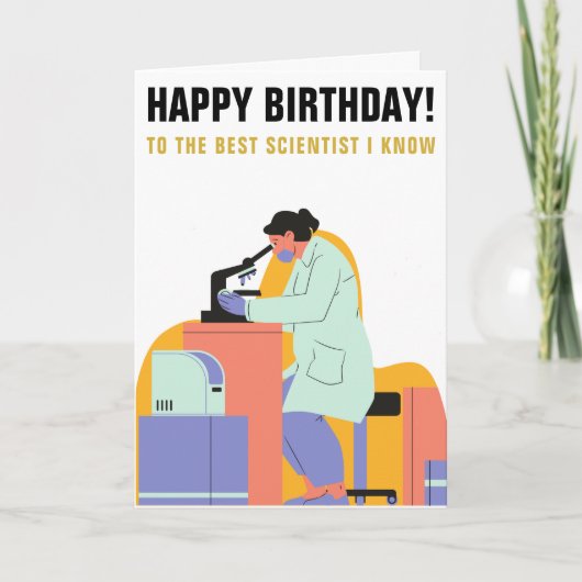 私が知最高のっている科学者または研究誕生日 カード (正面)
