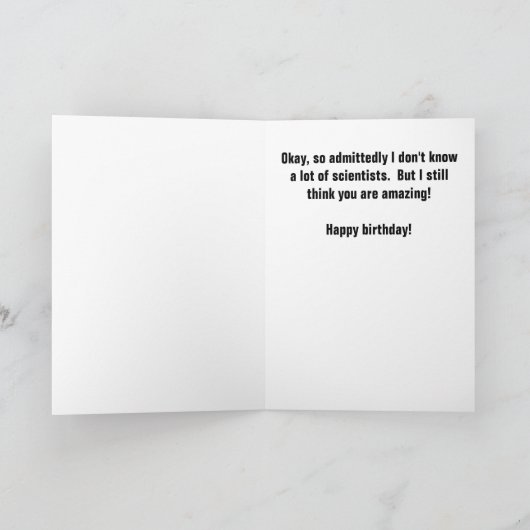 私が知最高のっている科学者または研究誕生日 カード (内部)