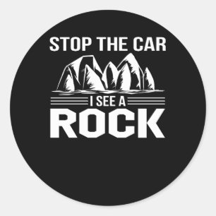 私が石の石の登山を見る車をストップ ラウンドシール