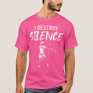 私が破壊するのはサイレンスバイオリン音楽プレーヤーのジャズビオリーニ Tシャツ