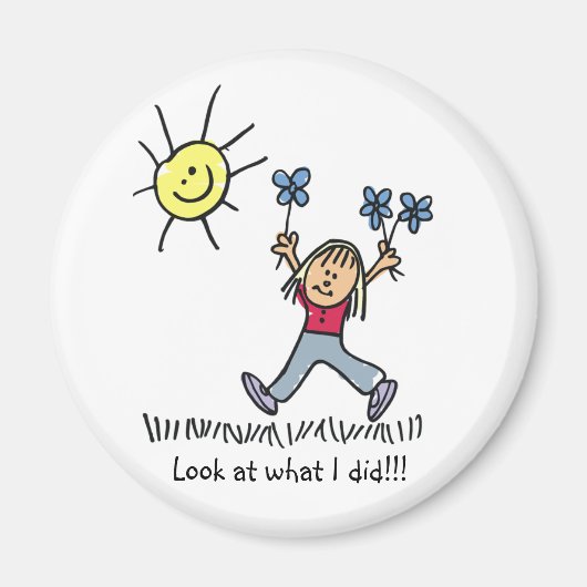 私が磁石を行った事を見て – 女の子 マグネット (正面)