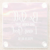 私が神であることを静かに知りなさい ガラスコースター (裏面)