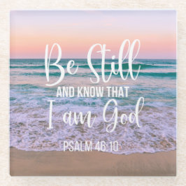 私が神であることを静かに知りなさい ガラスコースター