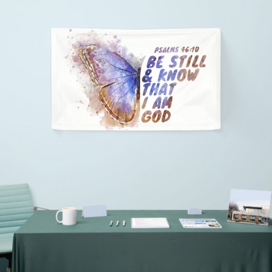 私が神であることを、今でも信じてください。女性の蝶  横断幕 (トレードショー)