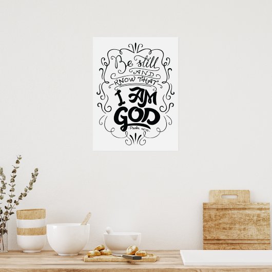 私が神である事を知りなさい詩篇46:10 ポスター (キッチン)
