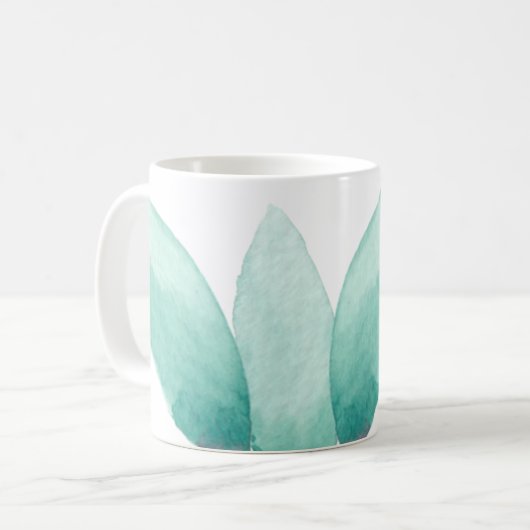 私が神である事を知り続けなさい詩篇46:10ティール(緑がかった色) コーヒーマグカップ (正面左)