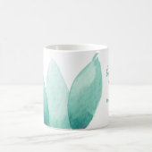 私が神である事を知り続けなさい詩篇46:10ティール(緑がかった色) コーヒーマグカップ (中央)