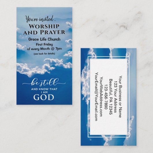 私が神の教会のイベントフライヤーであることを知っている 名刺 (正面/裏面)
