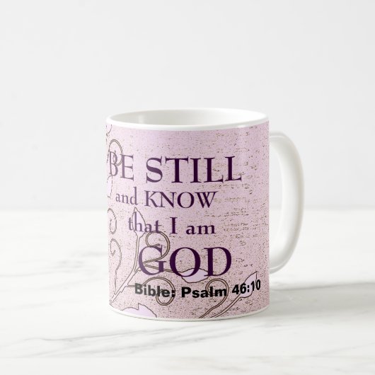 私が神の聖句であることをじっとして知っている コーヒーマグカップ (正面右)