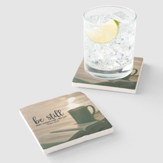 私が神の聖書であることを今でも知っている ストーンコースター (横)