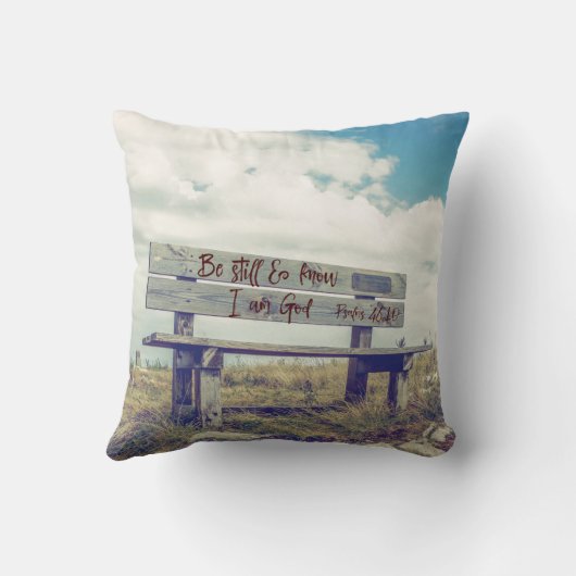 私が神の聖書の聖句であることを今でも知っている クッション (裏面)