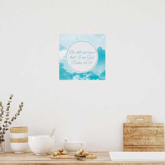 私が神の聖書の聖句の雲であることを今でも知っている ポスター (キッチン)