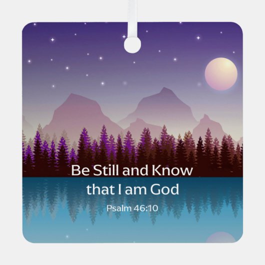 私が神詩篇の聖句であることを知っている メタルオーナメント (正面)