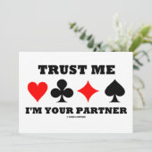 私が私あなたのパートナー(4つのカードのスーツ)であることを信頼して下さい 招待状 (スタンド正面)