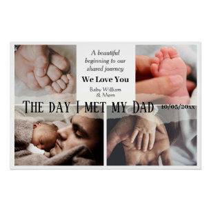 私が私のパパに会った日4 Photo collage Father's day ポスター