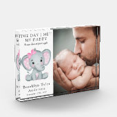 私が私のパパ写真エレファント子供部屋デコールに会った日 フォトブロック (左)