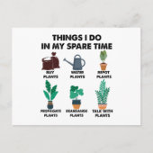 私が私の予備の時間で行うこと植物の恋人のギフト ポストカード (正面)