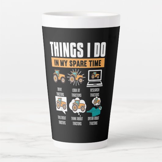 私が私の予備タイムトラクターファームで行うおもしろいこと カフェラテマグ (正面)