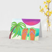 私が私の夏期休暇のブランクの挨拶状をいかに使ったか カード (黄色い花)