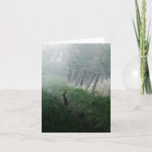 "私が私の夢の"空白のなカードで見たノウサギ サンキューカード (正面)