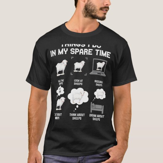 私が私の空き時間でする羊の物事農家Sheeps L Tシャツ (正面)