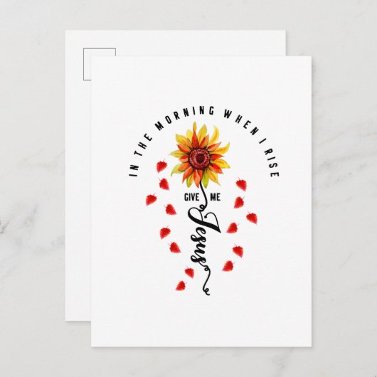 私が私を起こす朝にイエス与えスのひまわり ポストカード (正面/裏面)