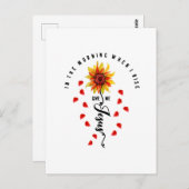 私が私を起こす朝にイエス与えスのひまわり ポストカード (正面/裏面)