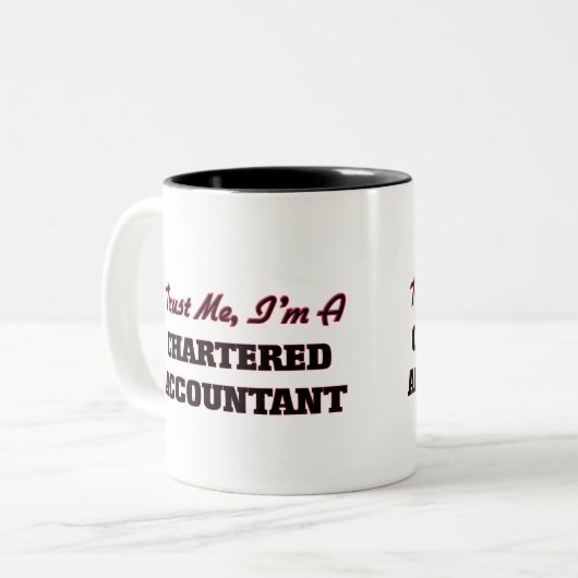 私が私チャーターされた会計士であることを信頼して下さい ツートーンマグカップ (正面左)