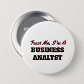 私が私ビジネス分析者であることを信頼して下さい 缶バッジ (正面&裏面)