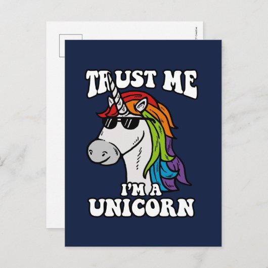 私が私ユニコーンであることを信頼して下さい ポストカード (正面/裏面)