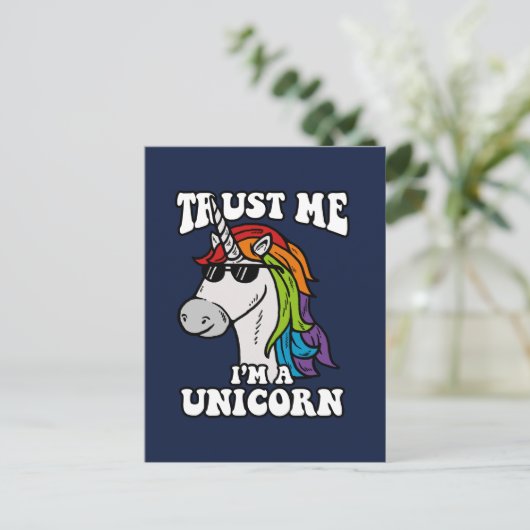 私が私ユニコーンであることを信頼して下さい ポストカード (スタンド正面)