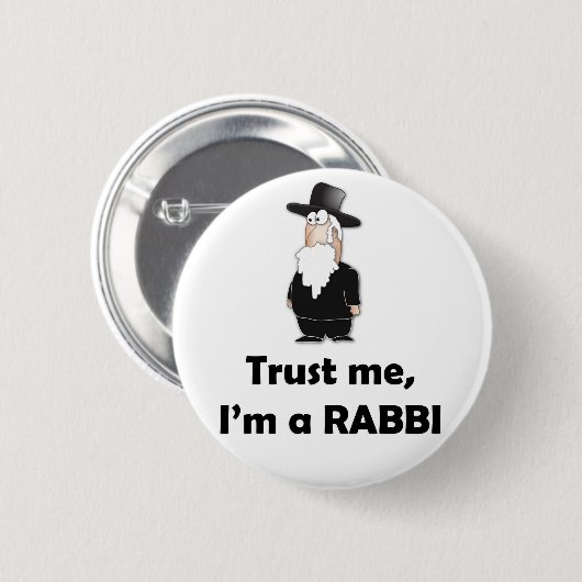 私が私ラビ-おもしろいなユダヤ人のユーモアであることを信頼して下さい 缶バッジ (正面&裏面)