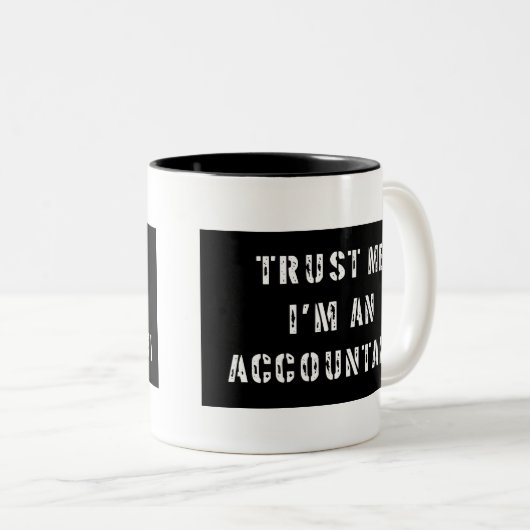 私が私会計士であることを信頼して下さい ツートーンマグカップ (正面右)
