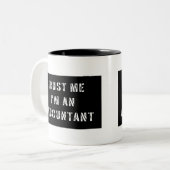 私が私会計士であることを信頼して下さい ツートーンマグカップ (正面左)