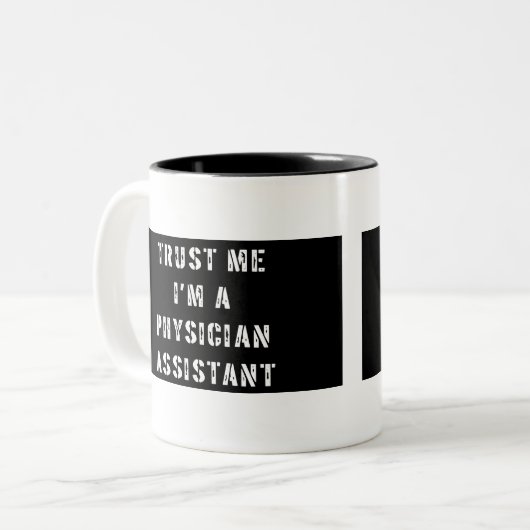 私が私医者の助手のマグであることを信頼して下さい ツートーンマグカップ (正面左)