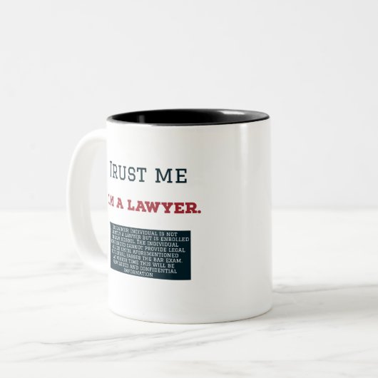 私が私弁護士であることを信頼して下さい ツートーンマグカップ (正面左)