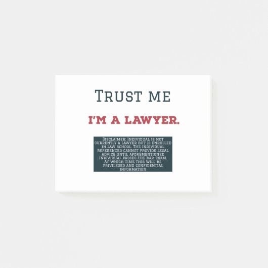 私が私弁護士であることを信頼して下さい ポストイット (正面)