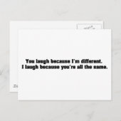 私が笑うから笑え違うよ。私はYだから笑う ポストカード (正面/裏面)