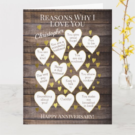 私が素朴あなたを愛する記念日の理由 カード (黄色い花)