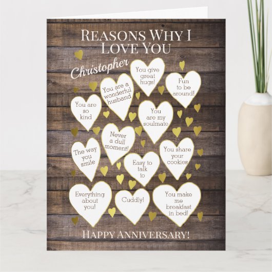 私が素朴あなたを愛する記念日の理由 カード (正面)