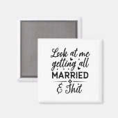 私が結婚式を挙げる花嫁姿を見て マグネット (正面/裏面)