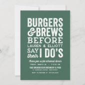 私が緑のプリーズを行う前にバーガーとブ結婚リーズ 招待状 (正面)
