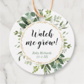 私が緑の金ゴールドユーカリの赤ちゃんシャワーを成長するのを見る フェイバータグ (正面)