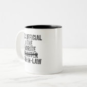 私が義理お気に入りの息子だおもしろい ツートーンマグカップ (正面左)